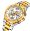Picture of Skmei 2452 Chronograph Luminous Stainless Steel Quartz Watch for Men- Silver Gold
