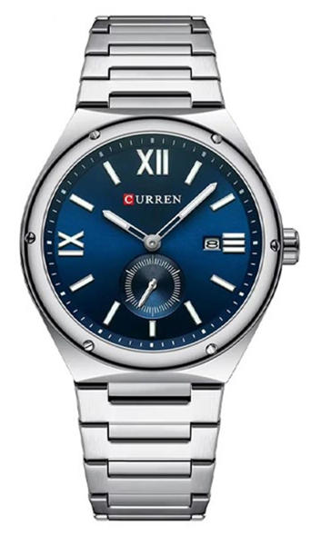 Picture of Curren 8471 Luxury Stainless Steel Quartz Watch for Men - Silver Blue