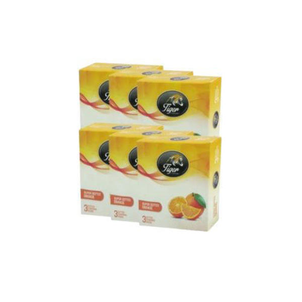 Picture of Tiger Super Dotted Orange Flavoured Condoms 6 Packets (18 Pcs)