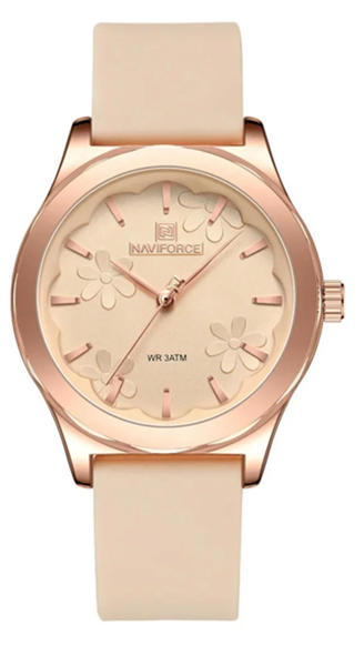 Picture of Naviforce Wristwatch Silicone Rubber Bracelet Casual for Women (NF5051)-Rose Gold