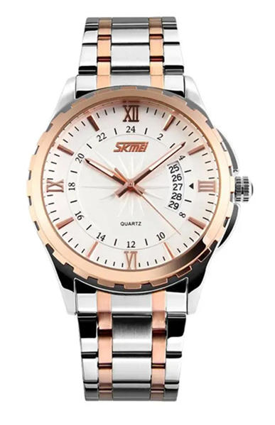 Picture of Skmei 9069 Luminous Needles Stainless Luxury Men’s Watch-Silver & Rose Gold