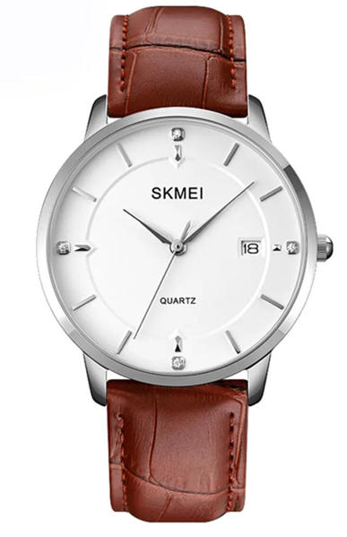 Picture of Skmei 1801 Stainless Steel Leather Band Men’s Watch-Brown