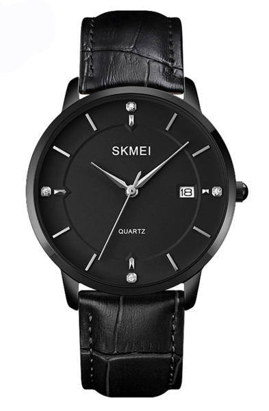 Picture of SKMEI 1801 Stainless Steel Leather Quartz Men’s watch- Black