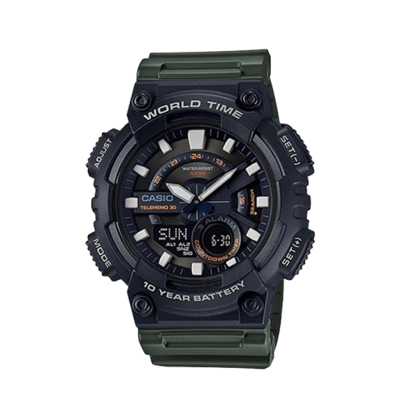 Picture of Casio AEQ-110W-3AVDF Dual Time Multifunction Fiber Belt Men's Watch