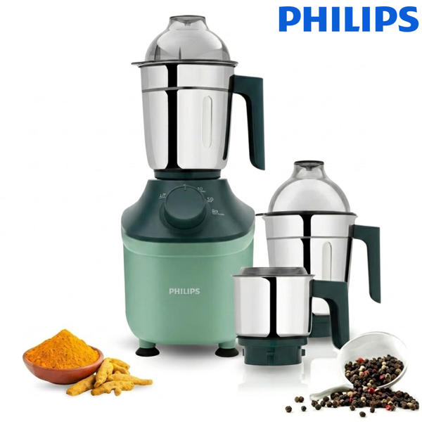Picture of Philips HL7773/02 Mixer Grinder 800W | 3 Stainless Steel Jars | MicroGrind Technology | Green