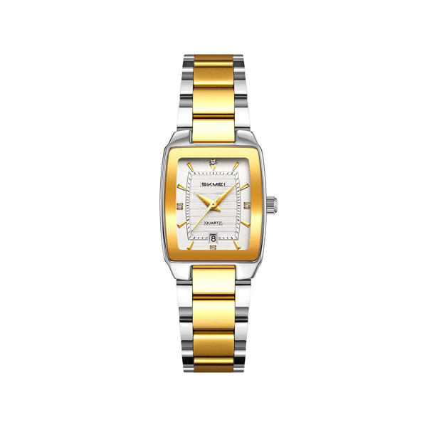 Picture of SKMEI 2578 Waterproof Rhinestone Case Fashionable Quartz Ladies Watch - Silver Gold