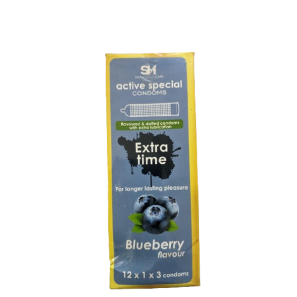 Picture of Active Condoms - Blueberry Flavor Condom - Full Box - 3X12=36Pcs Condom