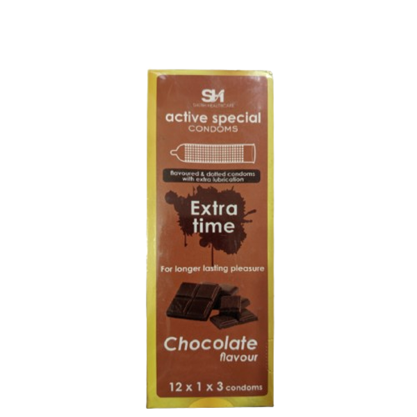 Picture of Active Condoms - Chocolate Flavor Condom - Full Box - 3x12=36pcs Condom (Made in India)