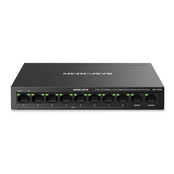 Picture of Mercusys MS110CMP 8-Port 10/100 Mbps Plus 2-Port Gigabit Desktop Switch With 8-Port PoE Plus 115W Total PoE Budget