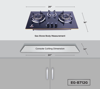 Picture of Gazi Smiss Triple Burner Glass Body Gas Stove (EG-B712G)